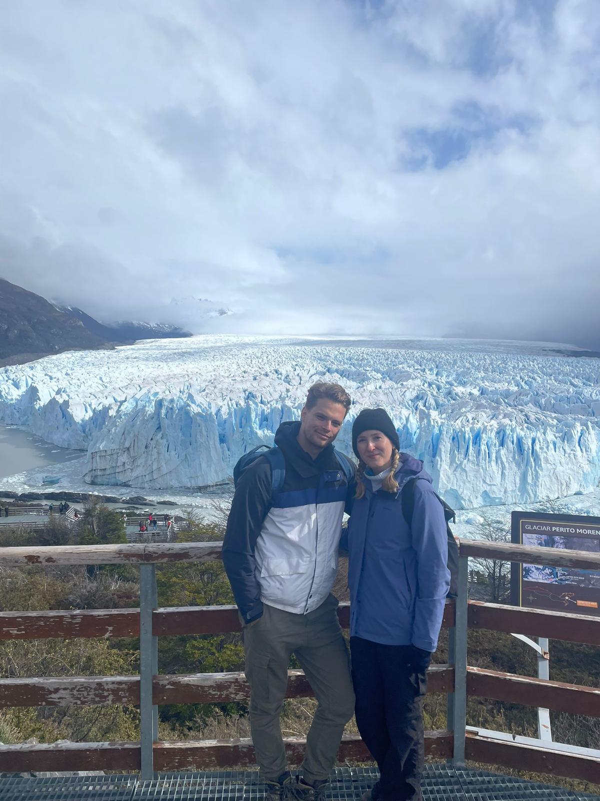 Frederick and Flora at the glacier