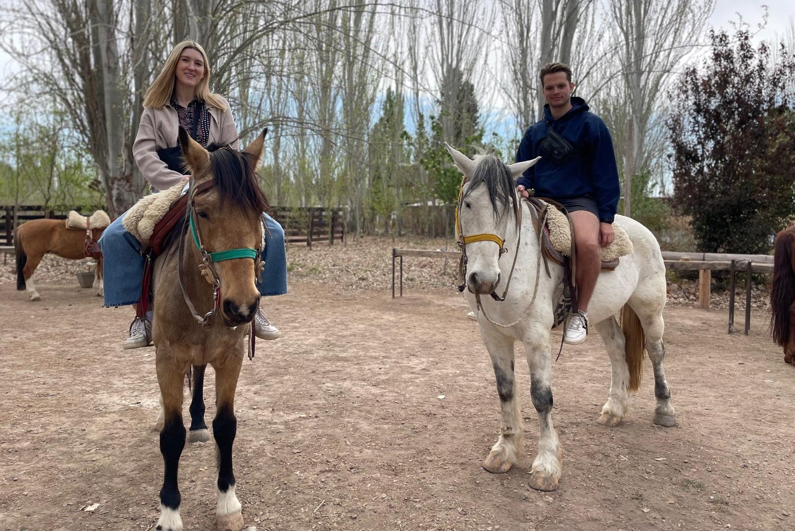 Frederick and Flora with a horse