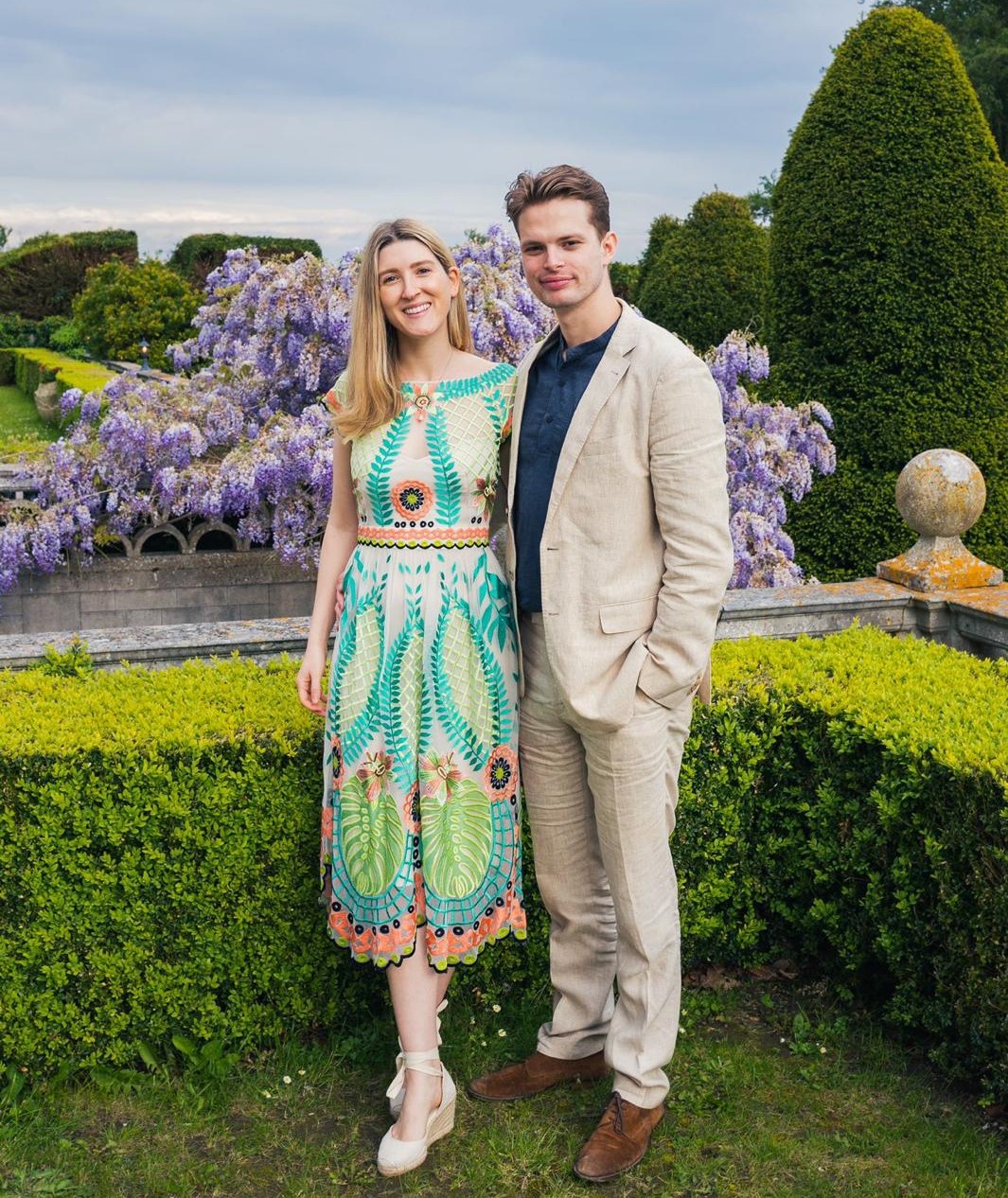 Frederick and Flora at Fred's mum's wedding